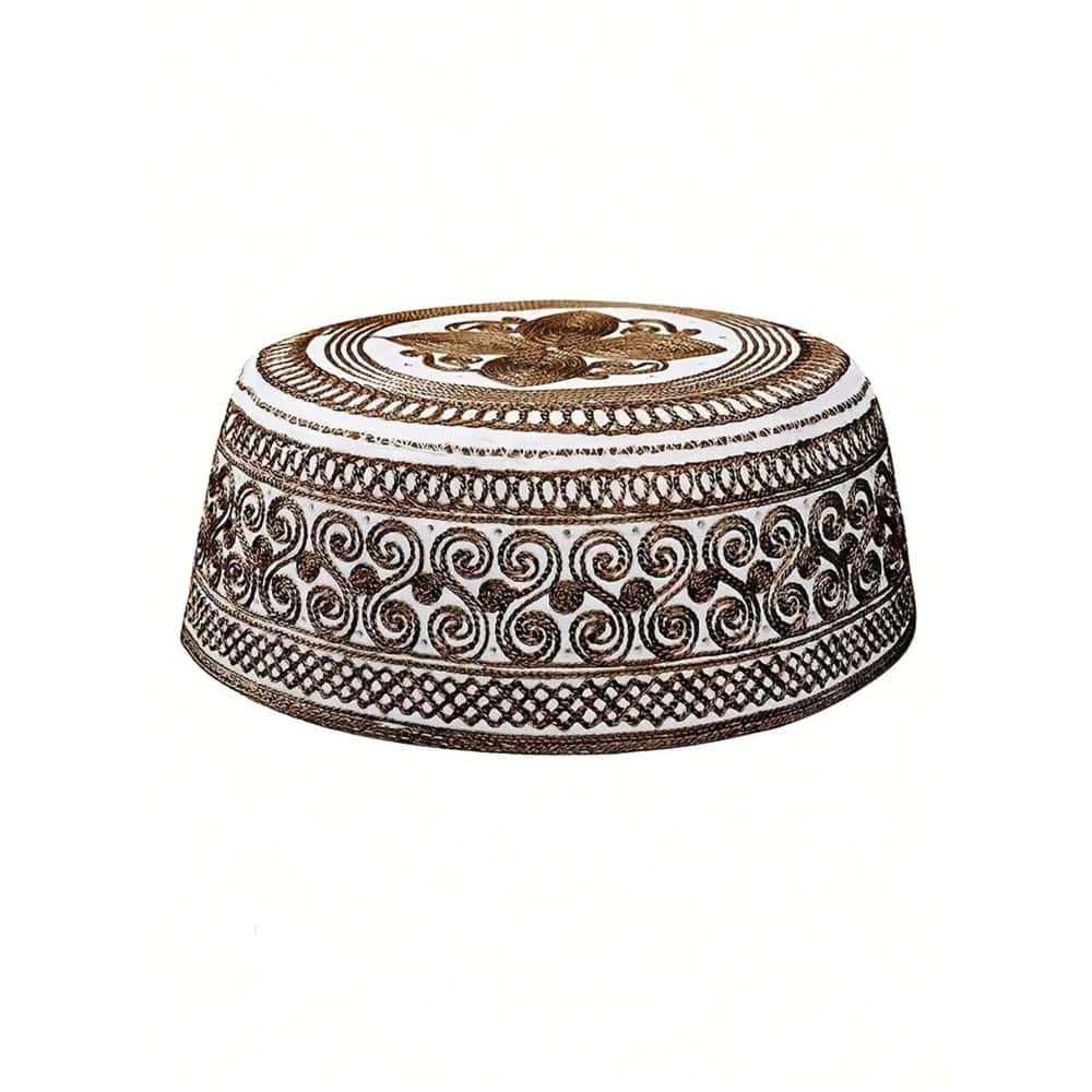 Chapeau rond brodé pour hommes musulmans, Kufi respirant décontracté pour tous les jours, couvre-chef islamique polyvalent et tendance