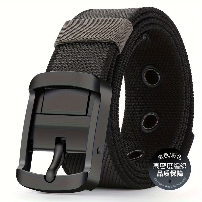 Ceinture en toile pour hommes, broche rotative, Double face, boucle corporelle, ceinture d'entraînement militaire en Nylon, ceinture tactique élastique d'extérieur