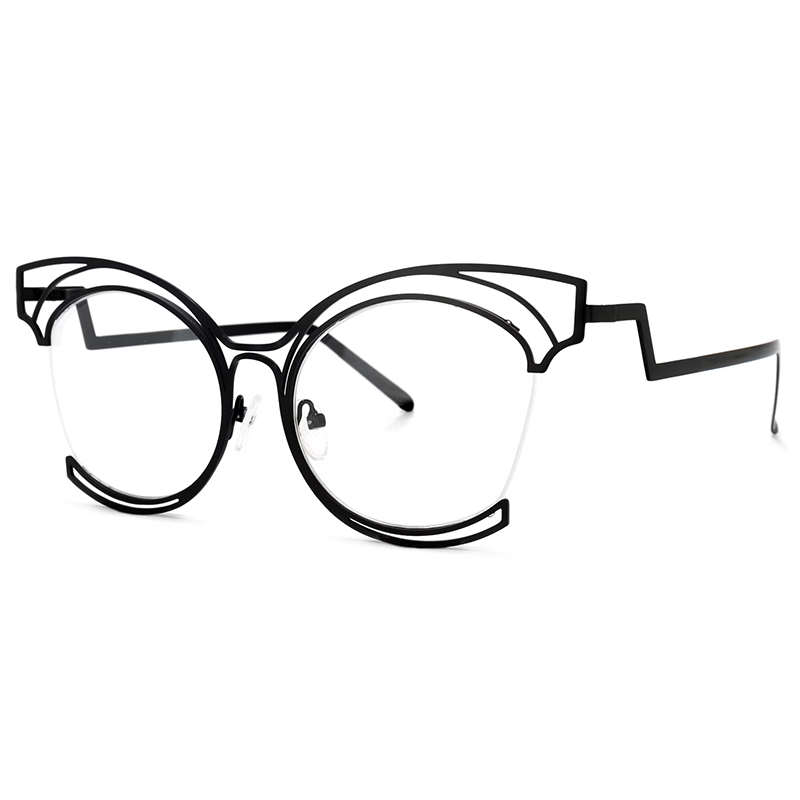 Lunettes Cateye incurvées pliantes pour femmes, monture irrégulière de luxe pour femmes, lentille de lecture Anti bleue, optique ordinaire