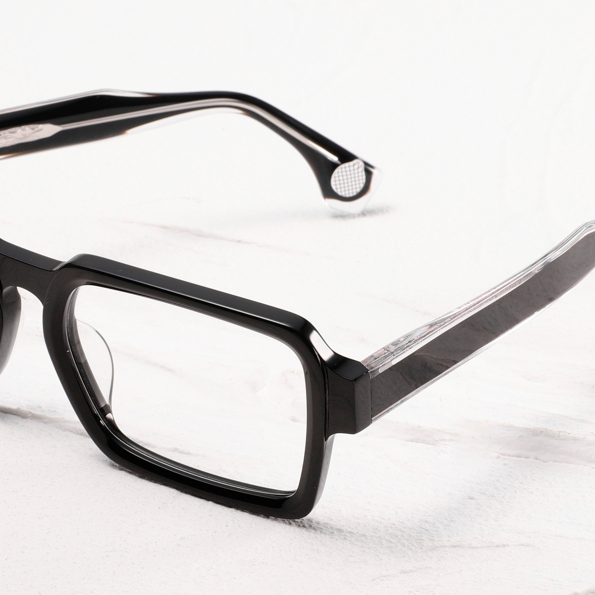 Marque Design à la mode grand carré hommes lunettes Vintage acétate lunettes cadre femmes de haute qualité à la main pleine jante lunettes