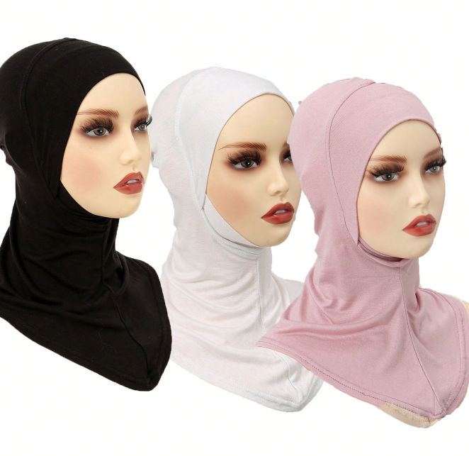 3 pièces casquette intérieure musulmane Hijab pour femmes solide sous-écharpe Hijab sous-capuchon écharpe Turban chapeau islamique Hijabs prêt à porter couvre-chef