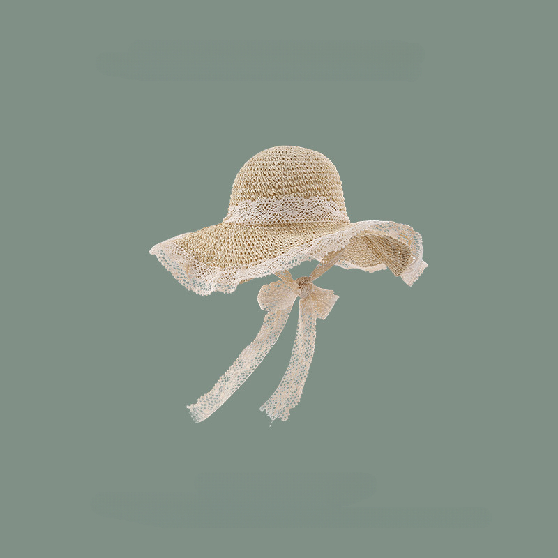 Chapeau de soleil pour femme à large bord, chapeau de plage en paille pliable pour l'été, protection UV, casquette de plage pour femme