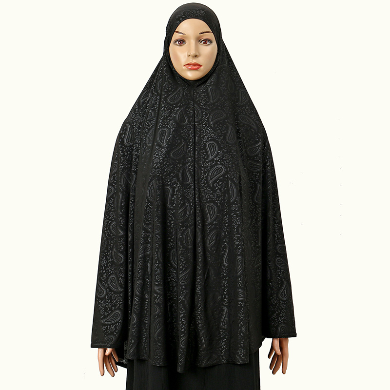 Femmes Paisley Hijab Long châle couleur unie Abaya couverture complète musulman noir Turban bandeau cajou imprimé Foulard robe
