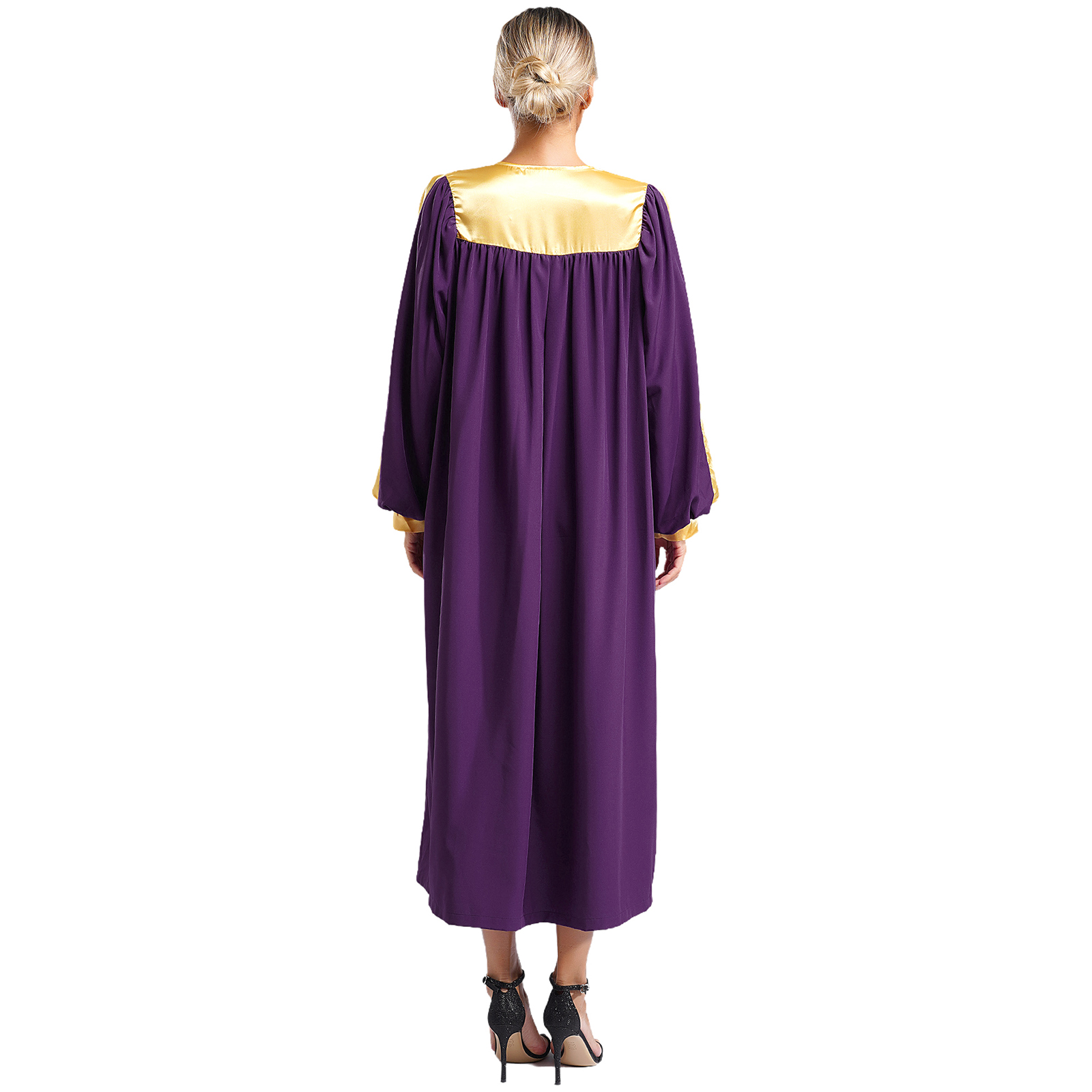 Robe de Chorale d'Église pour Femmes et Hommes, Costume de Pasteur à Thème Halloween, Robe Longue à Manches Longues avec Fermeture Éclair pour Culte Liturgique, Prière et Louange
