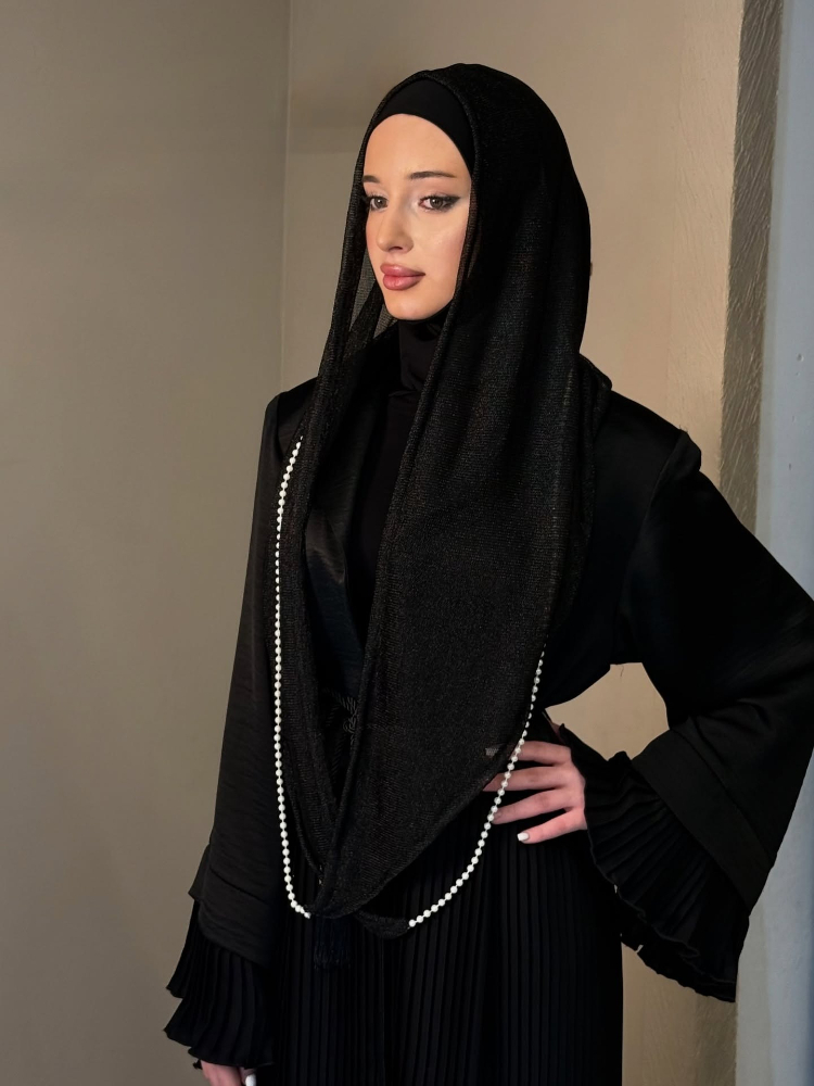 Nouveau Hijab de Dubaï avec cordon perlé, foulard vintage en soie, pendentif lumineux et respirant, turban de mode musulmane, hijabs