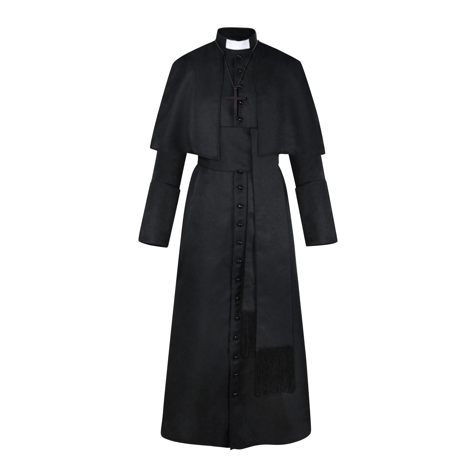 Costumes de Prêtre Médiévaux Renaissance Rétro pour Cosplay, Robe Solide de Prêtre Catholique, Soutane de Prêtre Pape, Robe de Prédicateur pour la Messe, Vêtement Religieux