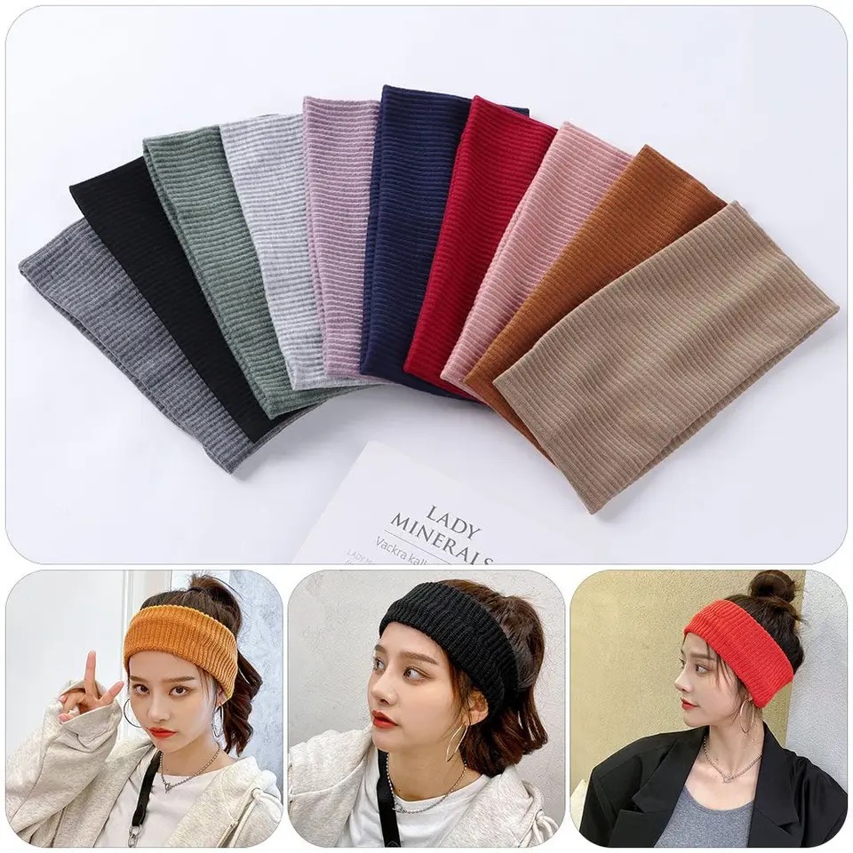 Bandeaux de Cheveux Larges et Solides, Doux et Antidérapants, artificiel astique, pour Sauna, Maquillage, Course à Pied, Yoga, Accessoires pour Femme et Fille