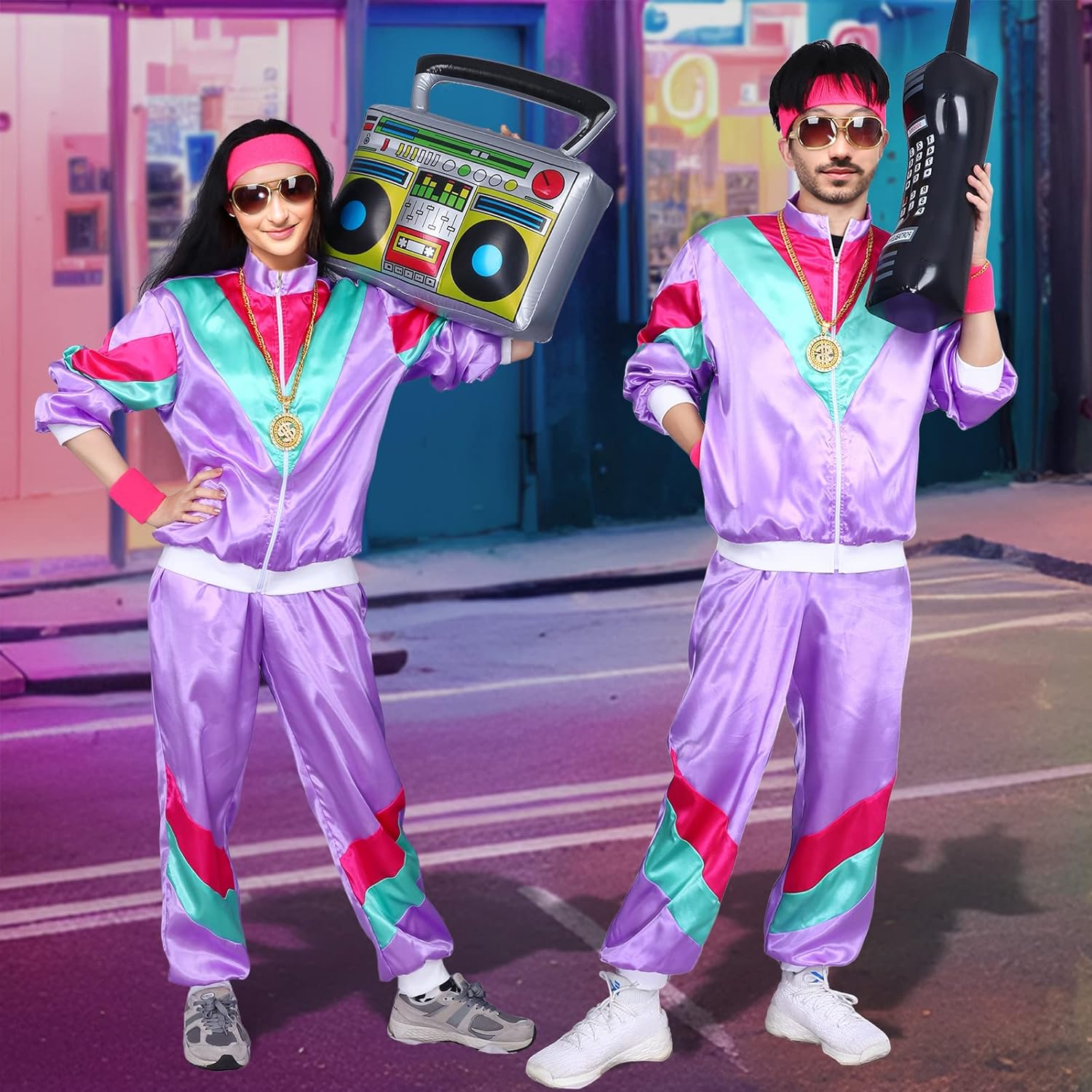 Costumes Kicpot des années 80 pour femmes, veste de survêtement rétro, costume Hip Hop, tenue des années 90 et 80 pour femmes, fête