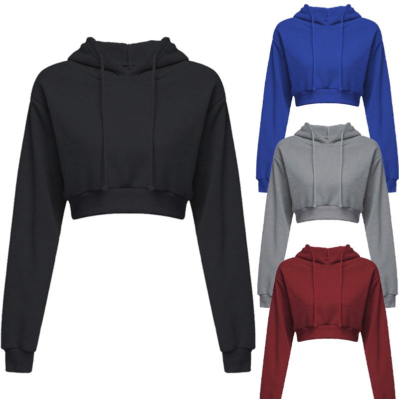 Sweat à capuche court pour femme, manteau de sport, pull à capuche, sweat-shirt, vêtements d'automne et d'hiver, nouvelle mode