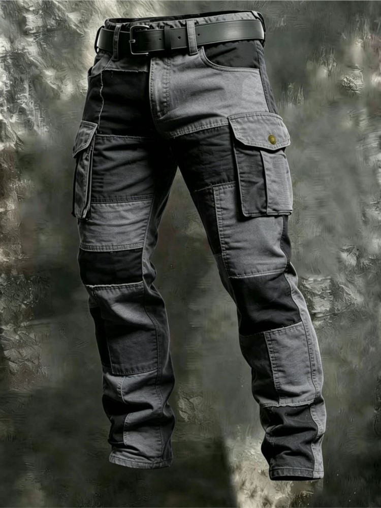 Pantalon Cargo en Coton pour Homme, Kaki, Décontracté, Tactique, Joggers Cargo Multi-Poches, Noir, Style Militaire, Léger, Vêtement de Travail