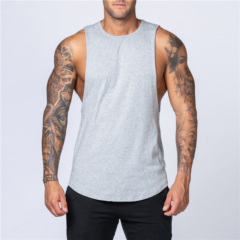 Débardeur en coton sans manches pour homme, décontracté, séchage rapide, pour la gym, le fitness, le basketball, la musculation et la course à pied