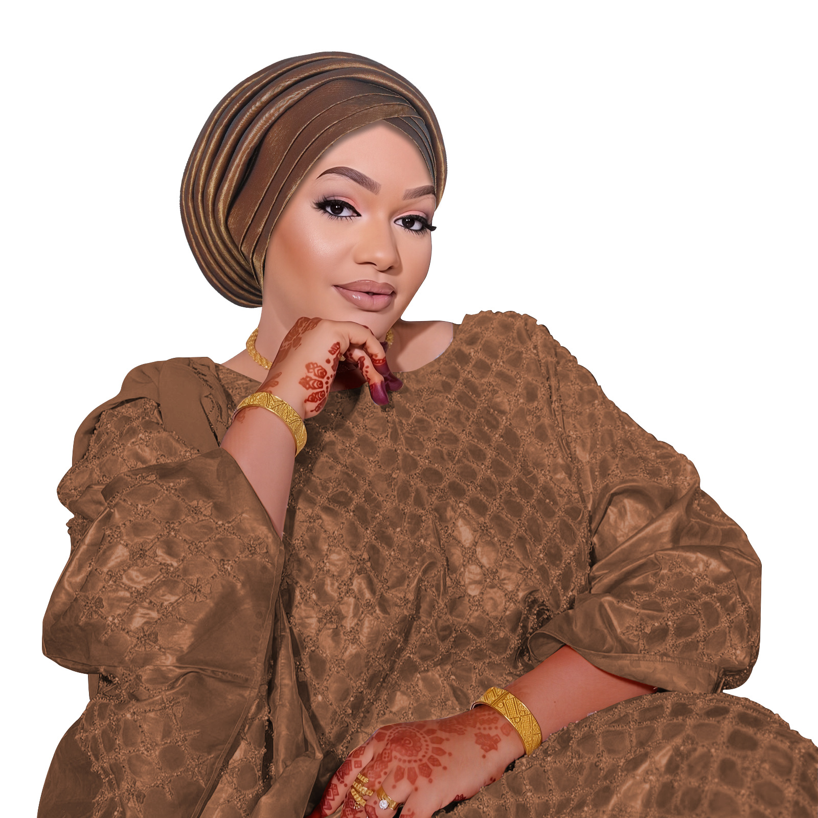 Nigeria africain Gele chapeaux fête plissé Turban Hijab chapeaux femmes musulman traditionnel casque mariage Geles bandeau