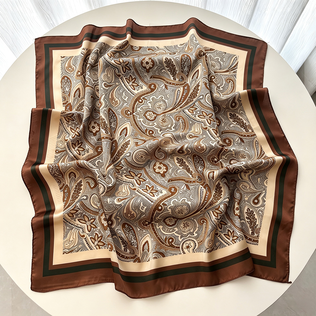 Nouveau Foulard en Satin Doux 2026 pour Femme, Imprimé Paisley, Écharpes Carrées et Châles pour Dames