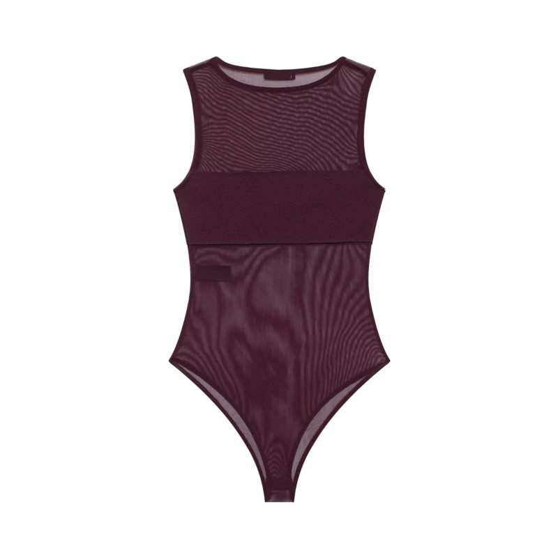Combinaison en tulle pour femmes, printemps-été, sexy, légère, col rond, sans manches, style plage, combinaison féminine