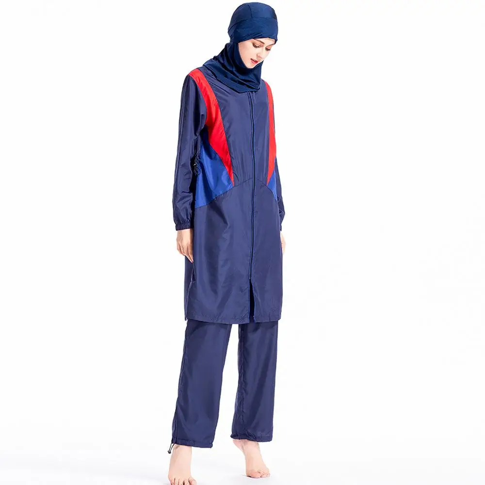 Maillot de bain musulman grande taille pour femmes, ensemble 3 pièces, hijab, burkini islamique, vêtements de plage, couverture complète