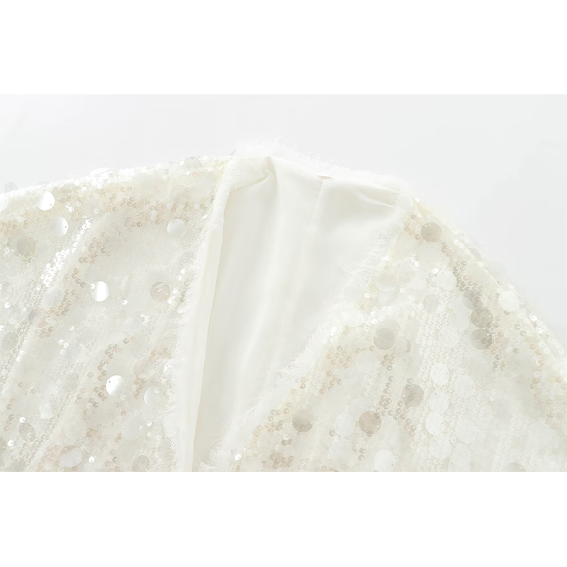 YENKYE nouveau automne femmes paillettes Kimono veste manteau à manches longues col en V femme décontracté vêtements d'extérieur amples Chic dame Wrap tenues