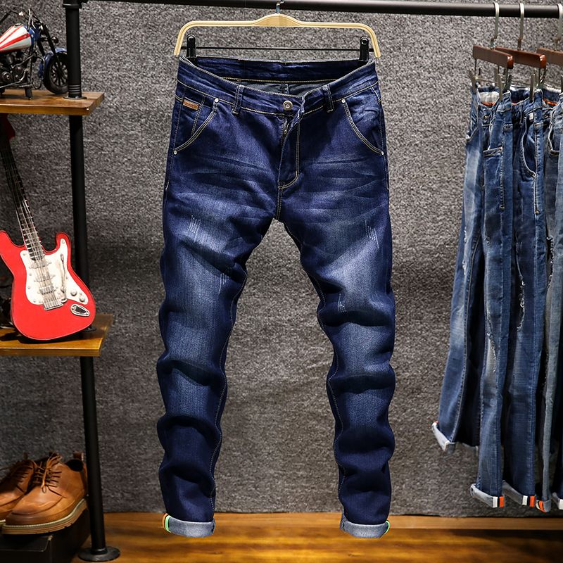 Jeans élastiques tendance pour hommes, déchirés, vintage, slim, en denim, pantalon hip-hop, usés, tendance, vêtements pour hommes