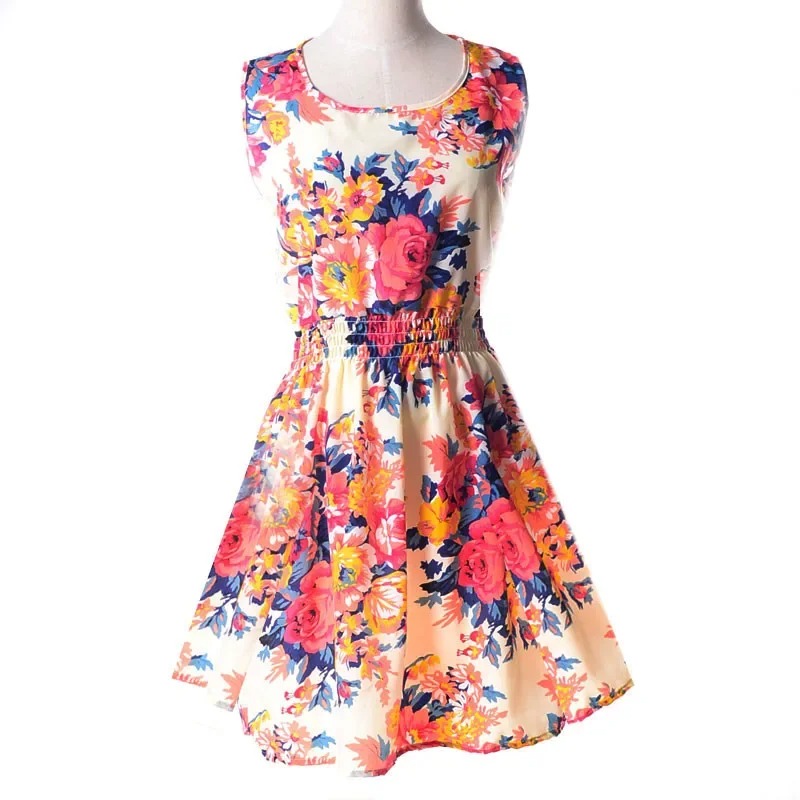 Femmes été Mini robe 2025 femme Boho en mousseline de soie vêtements Sexy fleurs imprimer robe plissée fête Clubwear robe de plage robes