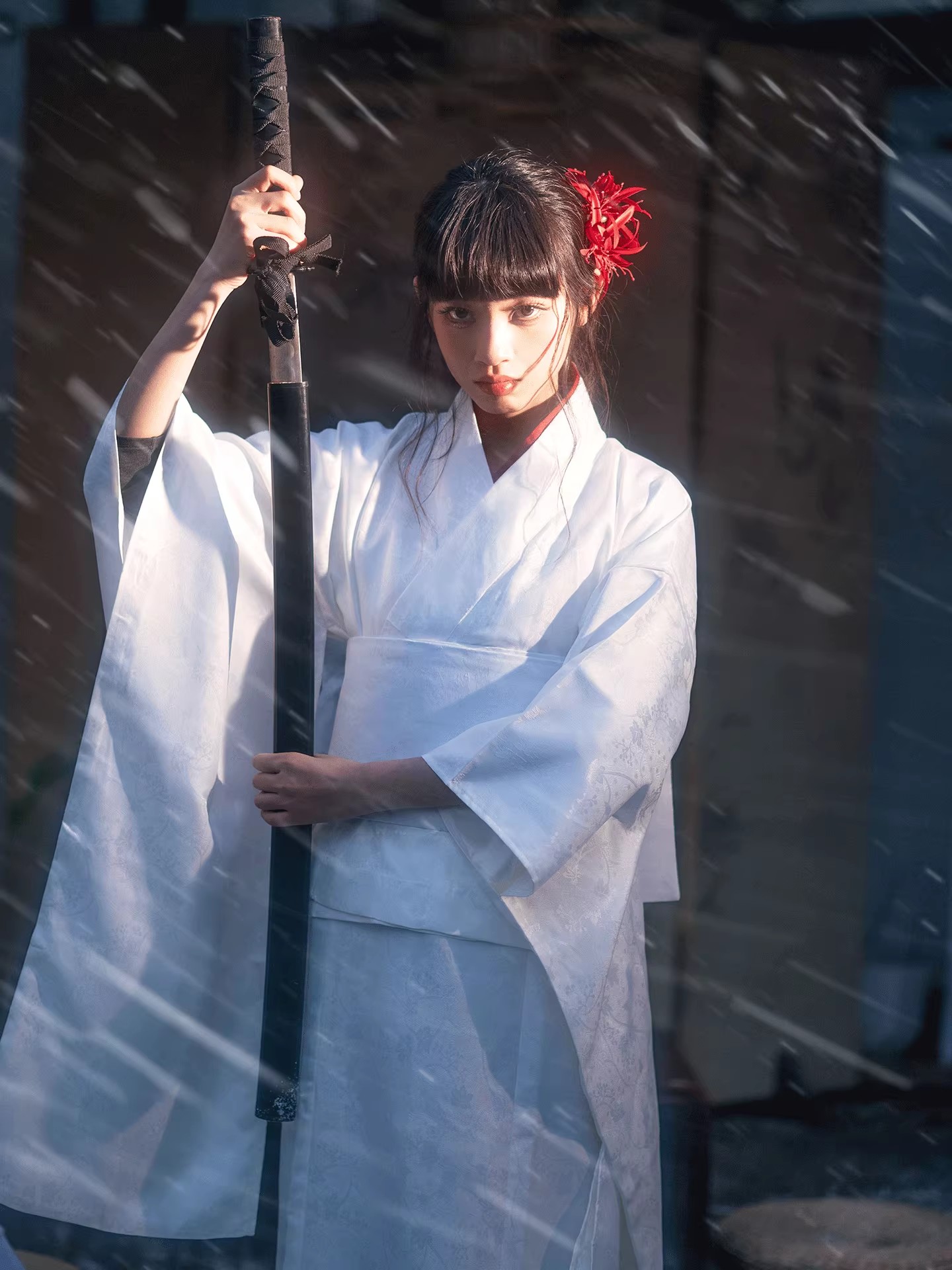 Kimono japonais pour femmes, couleur blanche, deux pièces, Yukata traditionnel, Costume de Cosplay, photographie de voyage, robe longue rétro