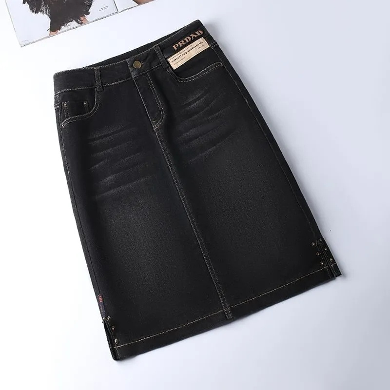 Jupe en jean taille haute pour femme, streetwear, fourreau sexy, mode fendue, rétro, printemps, été