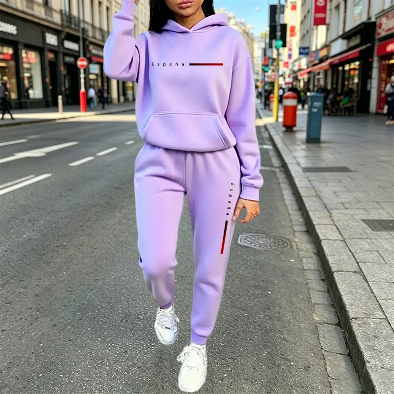 Vêtements pour femmes automne-hiver, ensembles de 2 pièces, sweat-shirts à capuche décontractés, tenues de sport, jogging, vêtements de sport, ensembles de pantalons pour femmes tendance