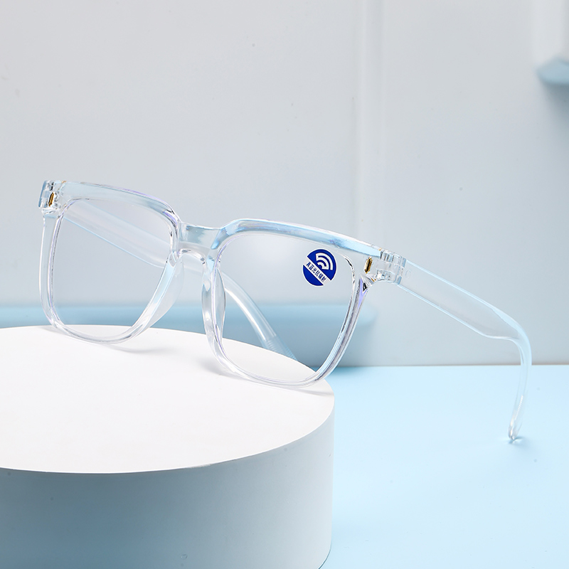 Nouvelles lunettes transparentes carrées pour étudiants atteints de myopie, hommes et femmes, monture de lunettes anti-lumière bleue à verres plats pour visage rond