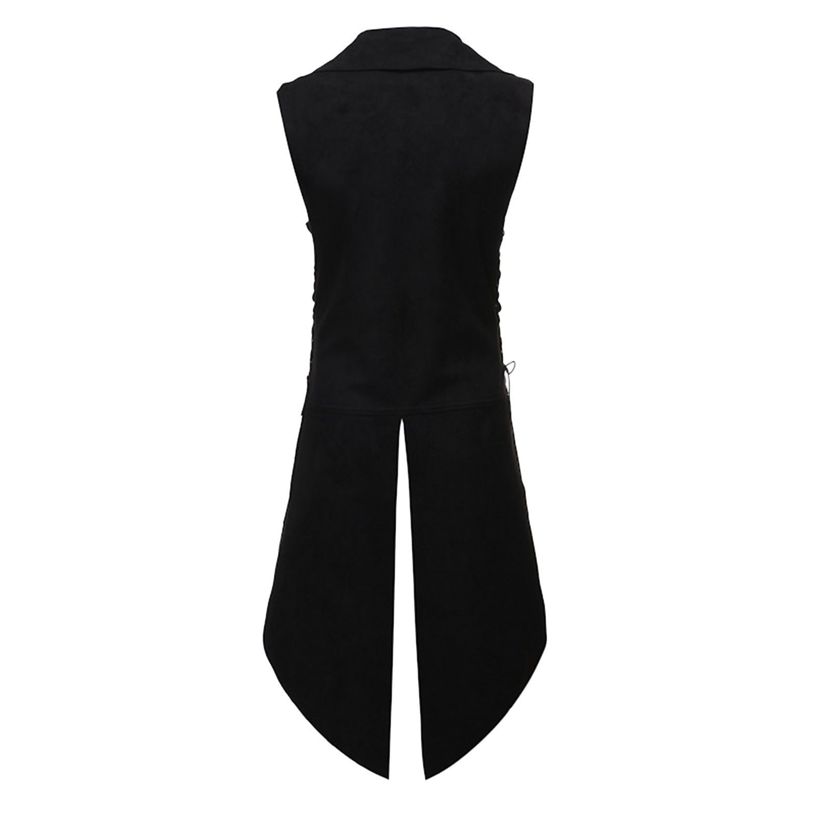 Veste gothique médiévale pour hommes, gilet victorien sans manches noir, Steampunk Vintage, sangle à boucle, Costumes d'halloween