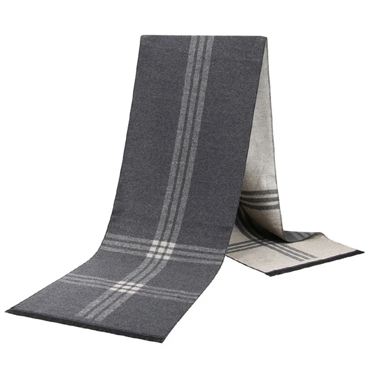 Écharpe de luxe homme hiver chaud laine écharpe pour hommes cachemire foulards décontracté Plaid mâle Long Pashmina extérieur châles homme silencieux cadeau