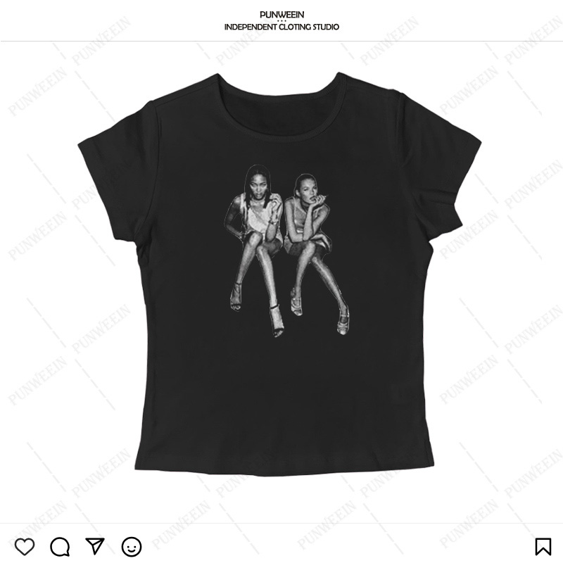 High Street été Sexy hauts femmes Streetwear Goth haut court à manches courtes maigre bébé t-shirts Vintage imprimé Y2K hauts décontracté fille t-shirt
