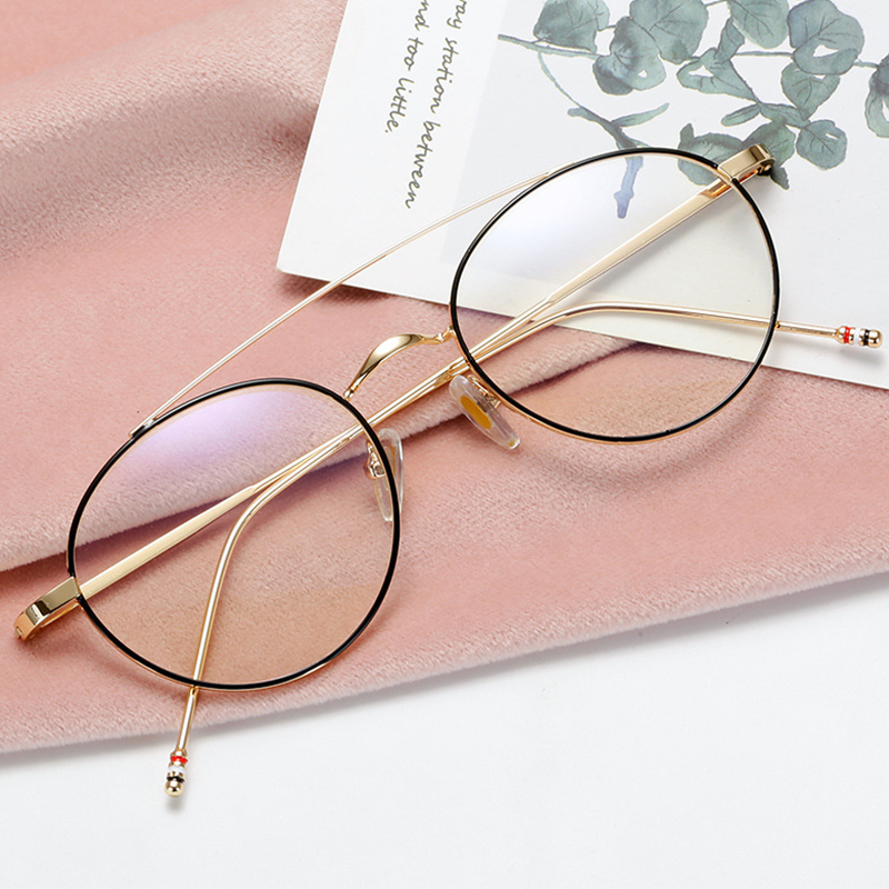 Lunettes rondes en métal pour femmes, tendance classique, monture de marque de luxe de styliste, élégantes, simples, à la mode, à Double pont, 2025