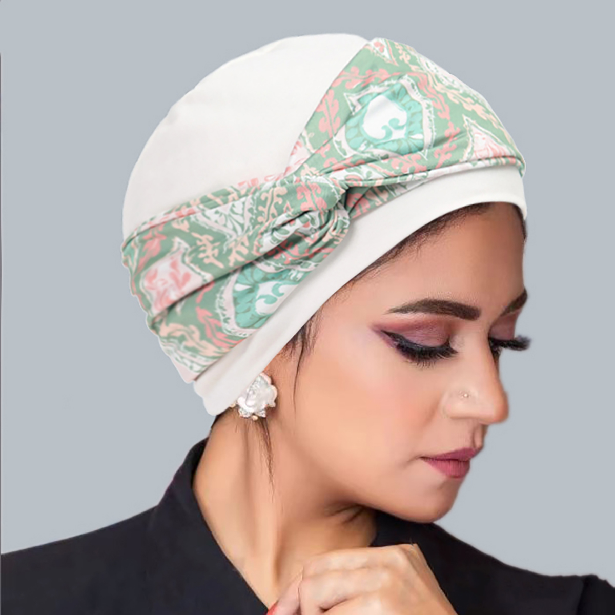 Nouveau Hijab pour femme, Bonnet chimio, Turban musulman, Bonnet, Foulard indien, Chapeau pour perte de cheveux, avec motif torsadé et noué, extensible