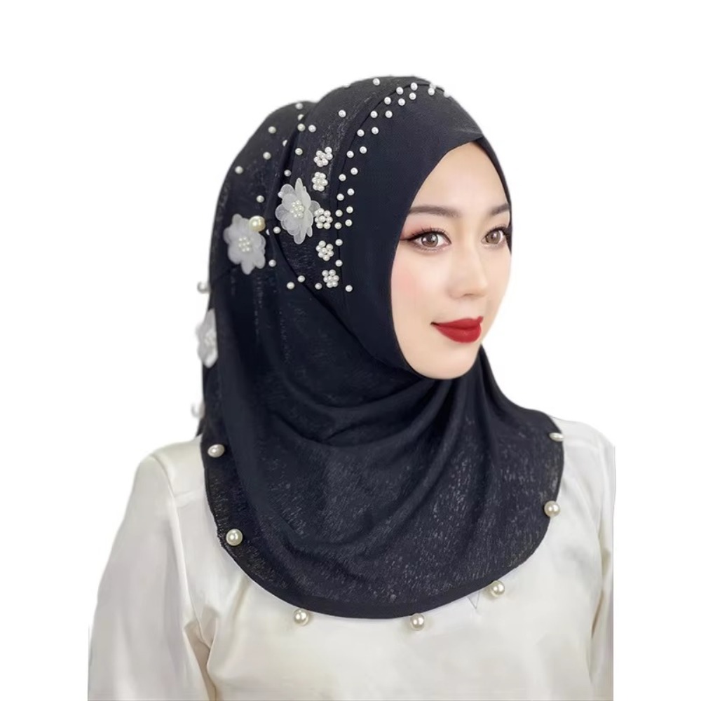 Mode haut noeud Ramadan Hijab respirant couleur unie foulard islamique tirer sur une pièce tête enveloppement casquette