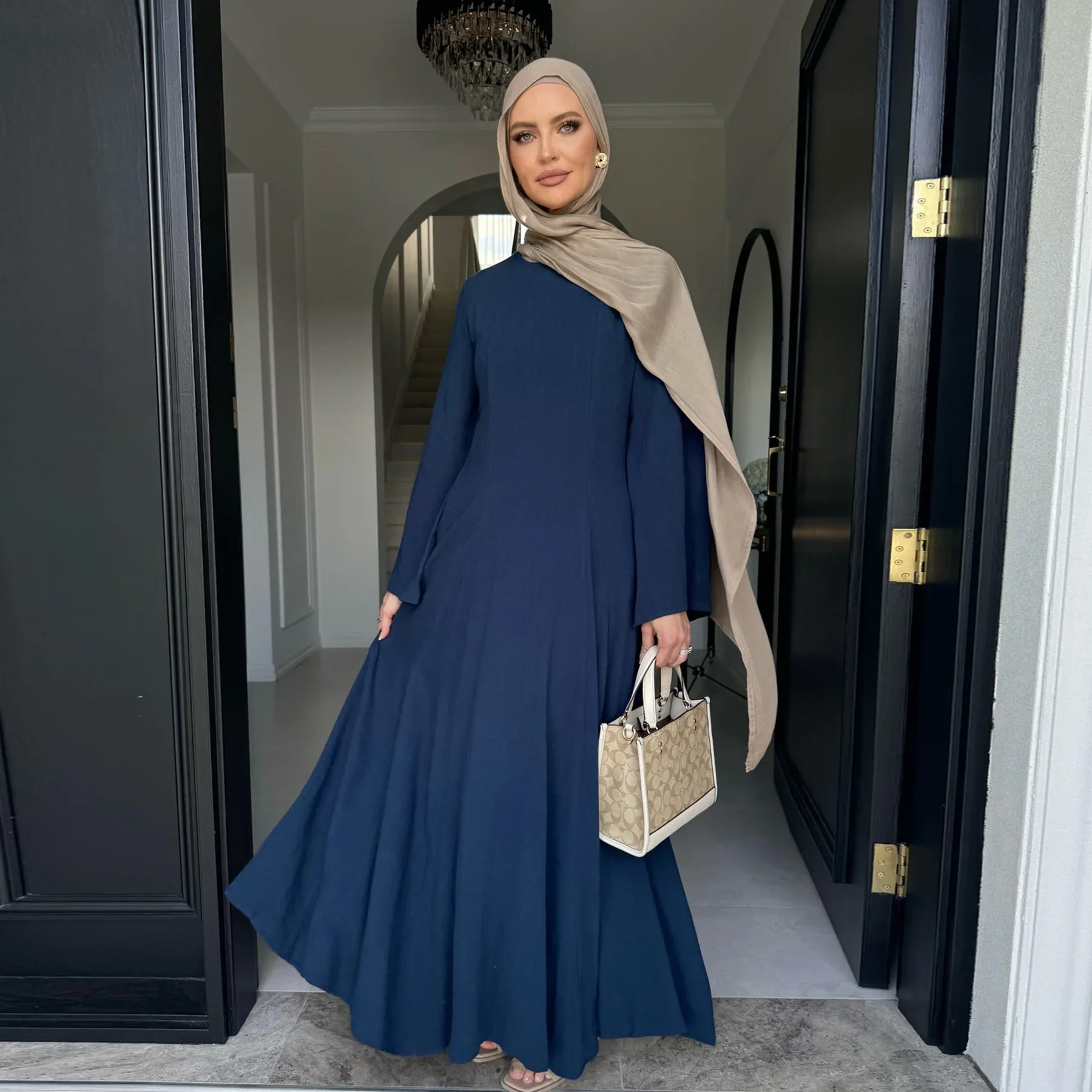 Ramadan modeste Abaya dubaï islamique musulman caftan Robe vêtements de prière femmes robes Para Mujer Robe Caftan Marocain Femme