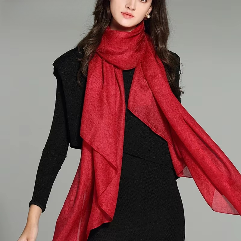 Écharpe longue en lin de couleur Pure pour femmes, châle de protection solaire d'été, style bohème, enveloppe de plage, étole Hijab, nouvelle collection 2023
