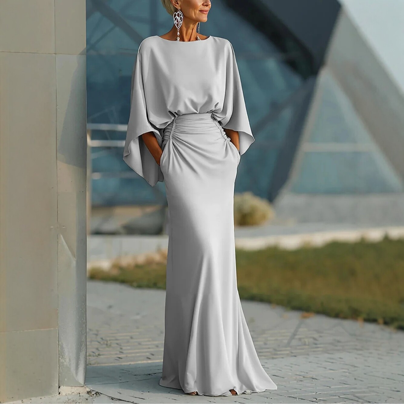 Robes longues élégantes dos nu pour femmes, mode été 2026, robe maxi décontractée à manches longues et volants, coupe ajustée