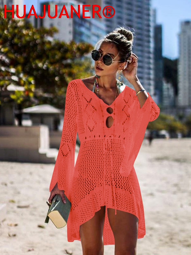 Sexy couvrir Bikini femmes maillot de bain couvrir plage maillot de bain vêtements de plage tricot maillots de bain maille Robe de plage tunique Robe