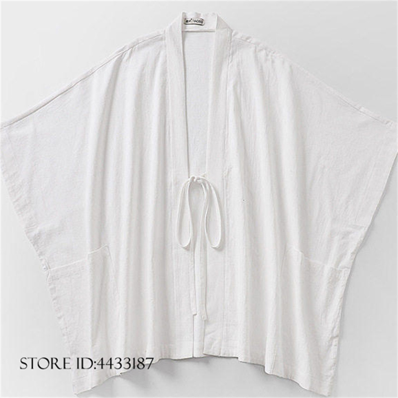 Kimono traditionnel japonais, Cardigan Yukata, Haori, veste de cape pour hommes, manteau vintage en coton et lin, costume Hanfu, costume de samouraï Harajuku