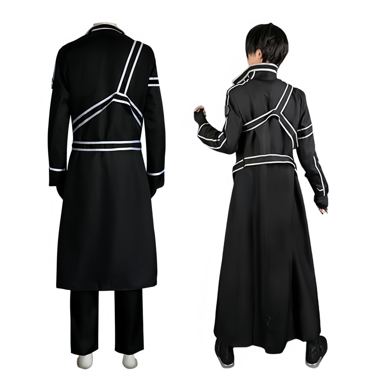 Anime épée Cos Kirito Kazuto Kirigaya Cosplay Costume Art en ligne veste chemise pantalon Hallowen tenue de fête pour hommes