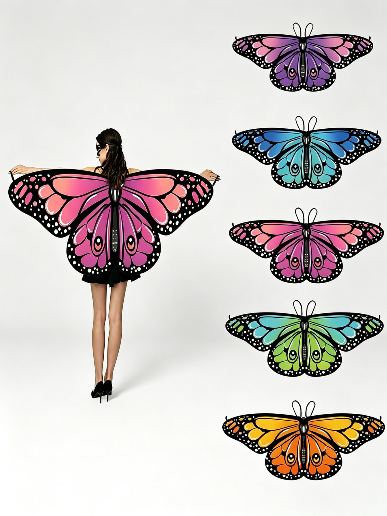 Cape élégante à ailes de papillon, cape de fée, manteau fantastique, adapté pour Halloween et les fêtes, idéal pour les spectacles sur scène