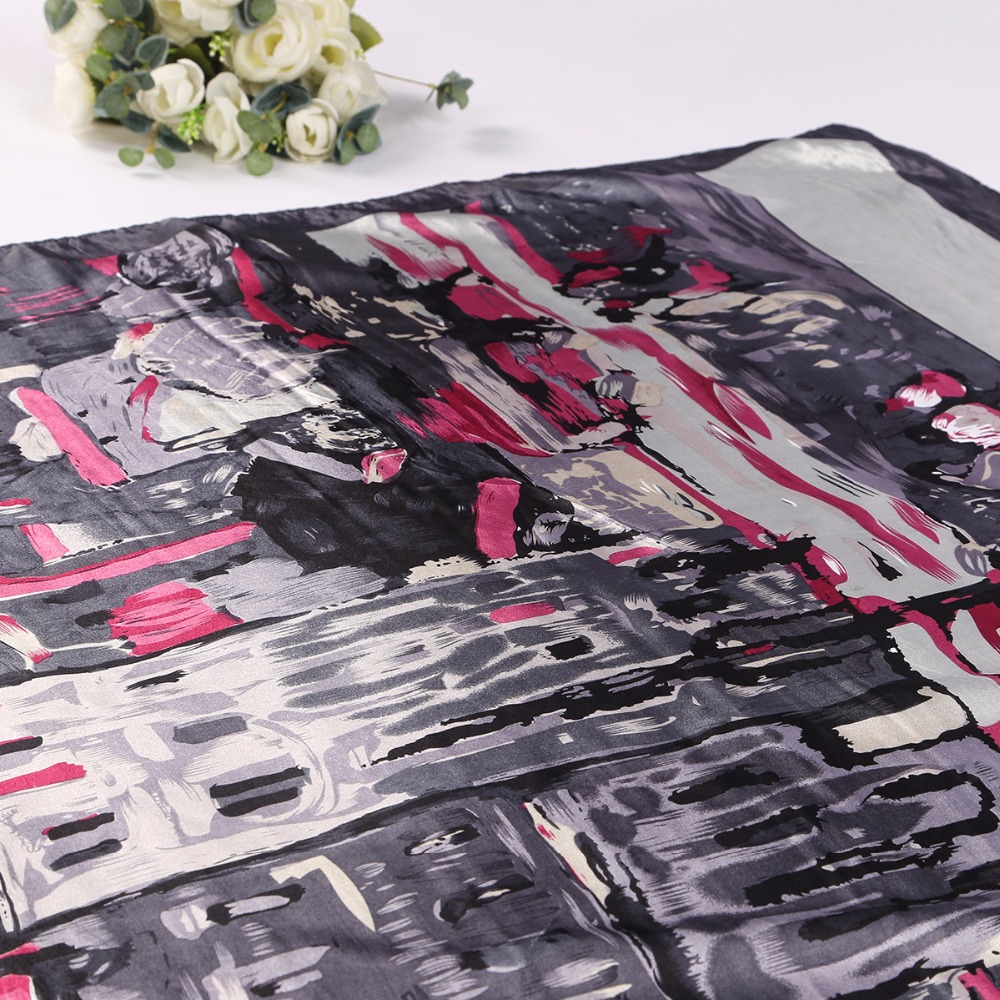 Foulard Carré à Fleurs pour Femme, Design à la Mode, Bandana, Châle, Hijab, Élégant, pour Sauna, 90x90cm, M207