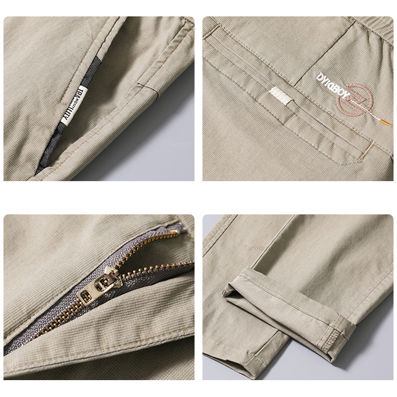 Pantalon décontracté en coton pour hommes, mince et doux, élastique, mode coréenne, fjBlack, vert, printemps, été