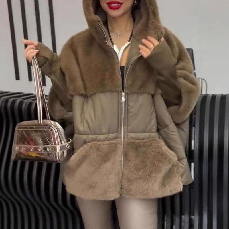 Manteaux matelassés à capuche pour femmes, nouvelle mode européenne et américaine, couleur unie, décontracté, tendance, Simple, basique épissé, vêtements Parkas