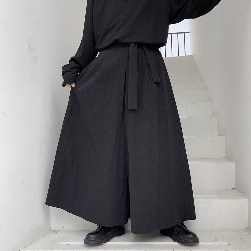 Pantalon de samouraï pour hommes, décontracté, large, Style chinois, Hakama Harajuku, Hanfu Tang, uniformes de Kendo