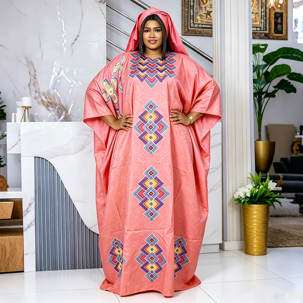 Robes Africaines pour Femmes, Robe de Soirée Traditionnelle Grande Taille, Vêtements de Mariage et de Fête, Robe de Luxe Broderie Bazin Riche