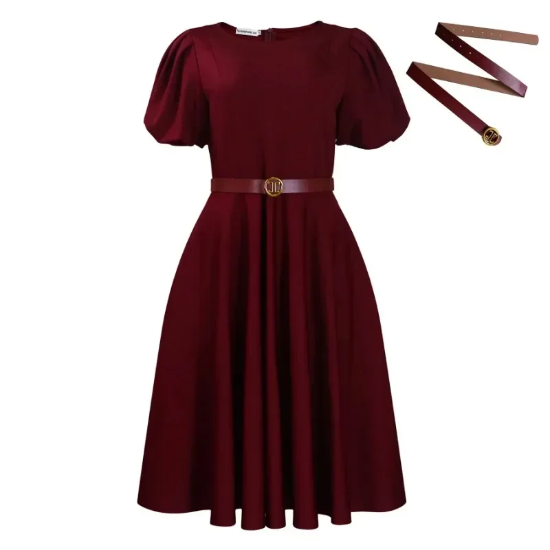 Robe mi-longue plissée en polyester à manches courtes pour femmes, vêtements africains, tenues de soirée, vêtements africains, mode d'automne