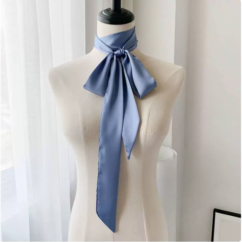 Écharpe de cou 100% Soie de Mûrier 200*5CM, Foulard fin en soie, Bandeau pour cheveux, Ruban pour sac, Bandeaux DIY