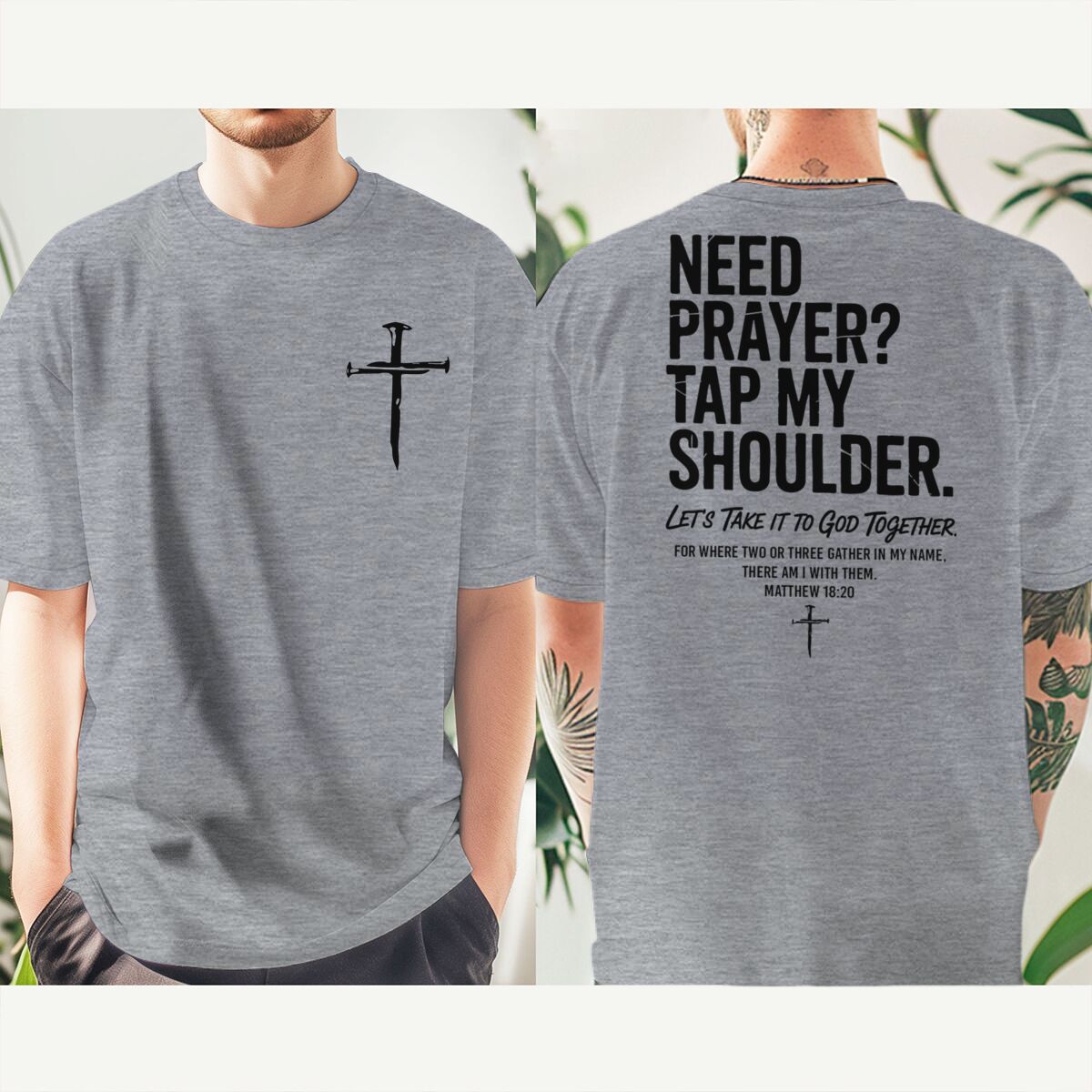 T-shirt de mode chrétien avec impression « Need Prayer Tap My Shoulder », pour hommes et femmes, versets bibliques, style vintage, streetwear Jésus