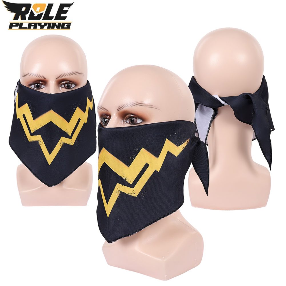Accessoires de costume de Bowser, écharpe et masque imprimés noir et jaune, accessoires de film d'animation pour hommes adultes, Halloween, carnaval