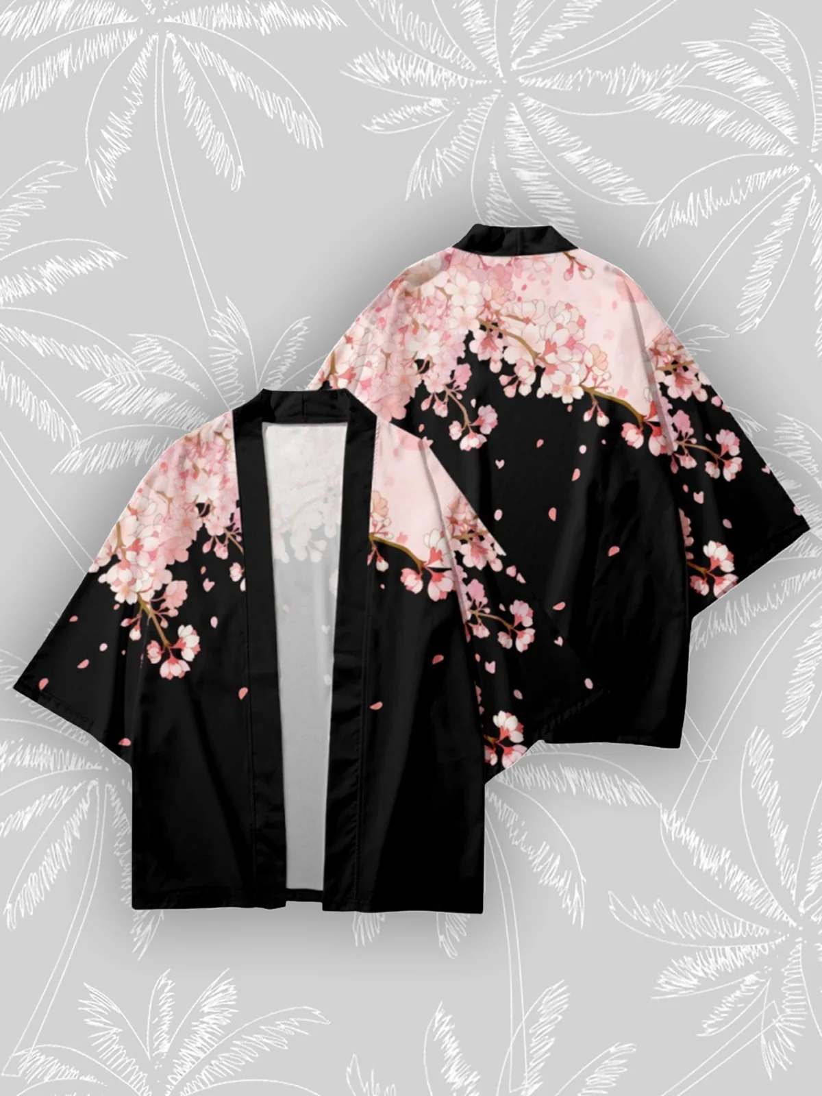 Sakura Kimono femmes mode d'été Haori Yukata hommes japonais plage hauts Harajuku Cardigan Kimonos Hanbok surdimensionné Streetwear