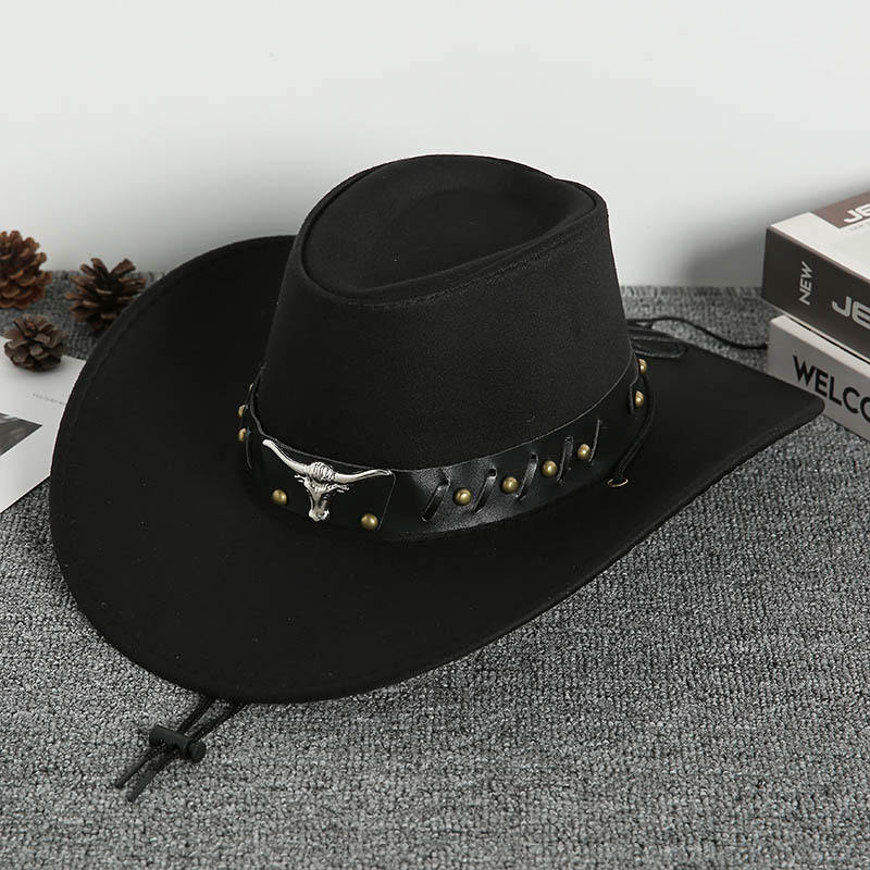 Nouveau chapeau de cowboy de style occidental pour hommes et femmes rétro chapeau de gentleman à large bord chapeau de jazz de cow-girl chapeaux de soleil à la mode d'été
